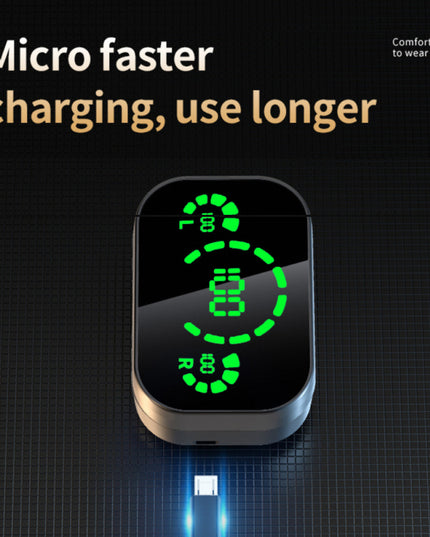 YD03 Wireless Bluetooth-compatible Headset TWS Large Screen Smart Digital Display In Ear Breathing Light