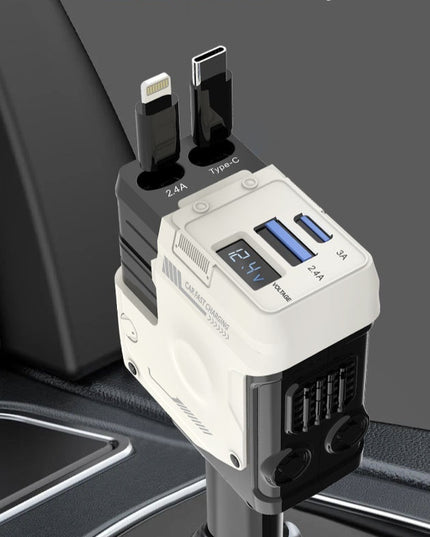 Car Charger Fast Charging And Retractable Four-in-one Cigarette Lighter