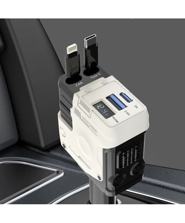 Car Charger Fast Charging And Retractable Four-in-one Cigarette Lighter