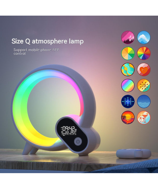 Creative Q Light Analog Sunrise Digital Display Alarm Clock Bluetooth Audio Intelligent Wake-up Q Colorful Atmosphere Light